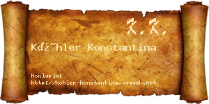 Köhler Konstantina névjegykártya
